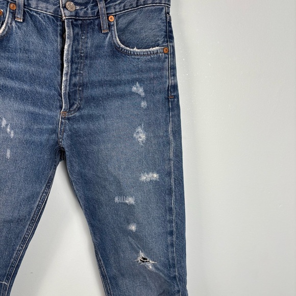 AGOLDE | FEEL GOOD High Rise Button Fly Medium Wash 100% Cotton Jeans - Picture 3 of 11